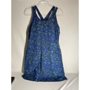 Title Nine Cirque De La Vie Synergize Blue Printed Dress Built in Bra Size Large